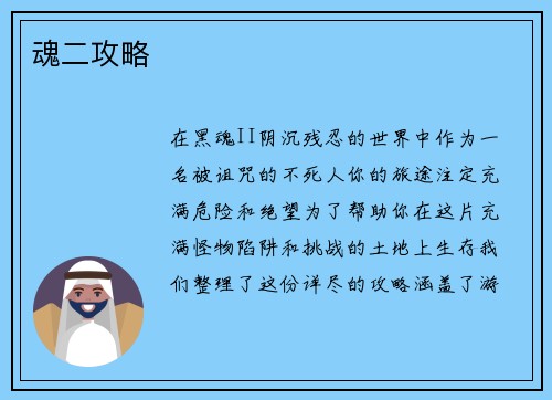 魂二攻略